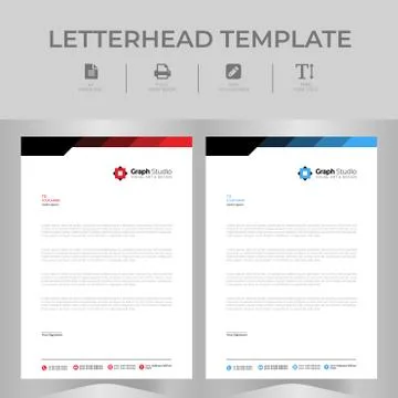 Letterhead Template Set 스톡 일러스트