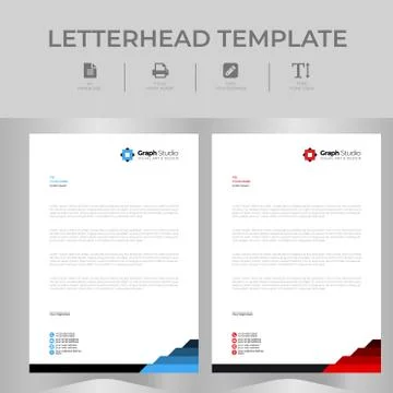 Letterhead Template Set 스톡 일러스트