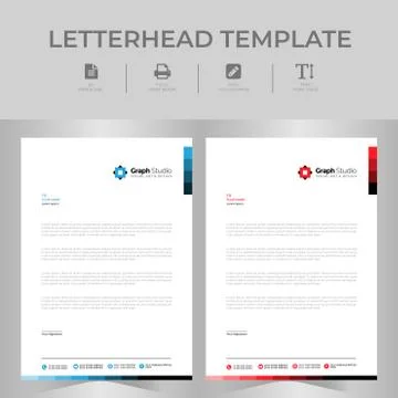 Letterhead Template Set 스톡 일러스트