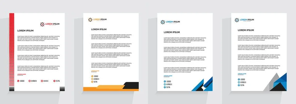 Letterhead Template Set Vector Иллюстрация