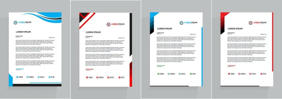 Letterhead Template Set Vector Stock-Illustration