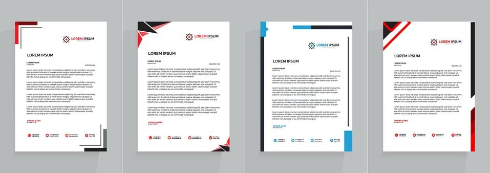 Letterhead Template Set Vector 스톡 일러스트