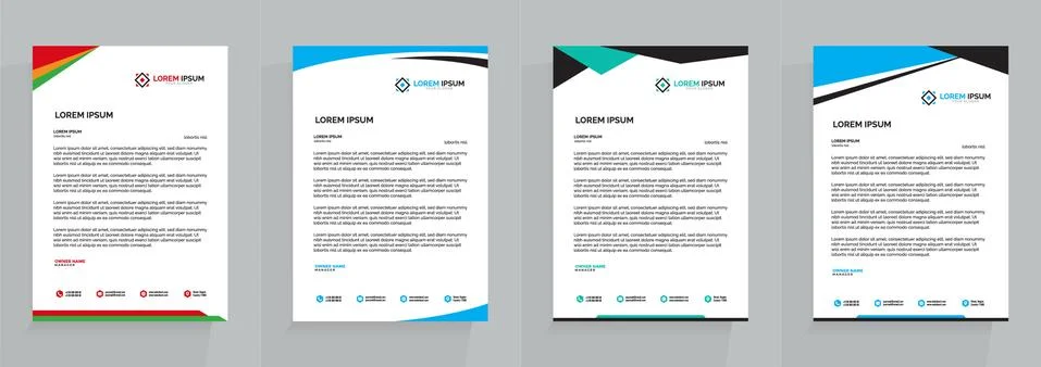 Letterhead Template Set Vector 스톡 일러스트