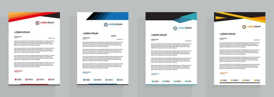 Letterhead Template Set Vector 스톡 일러스트