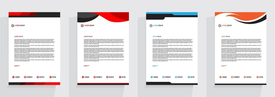 Letterhead Template Set Vector Illustrazione stock