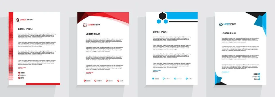 Letterhead Template Set Vector Illustrazione stock