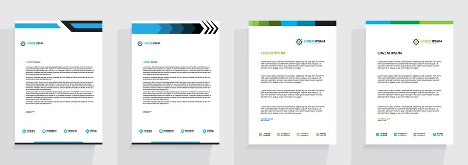 Letterhead Template Set Vector 스톡 일러스트