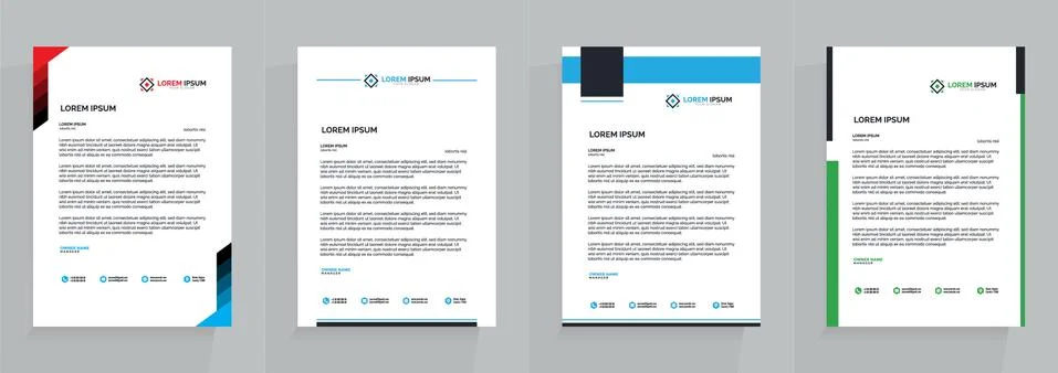 Letterhead Template Set Vector 스톡 일러스트