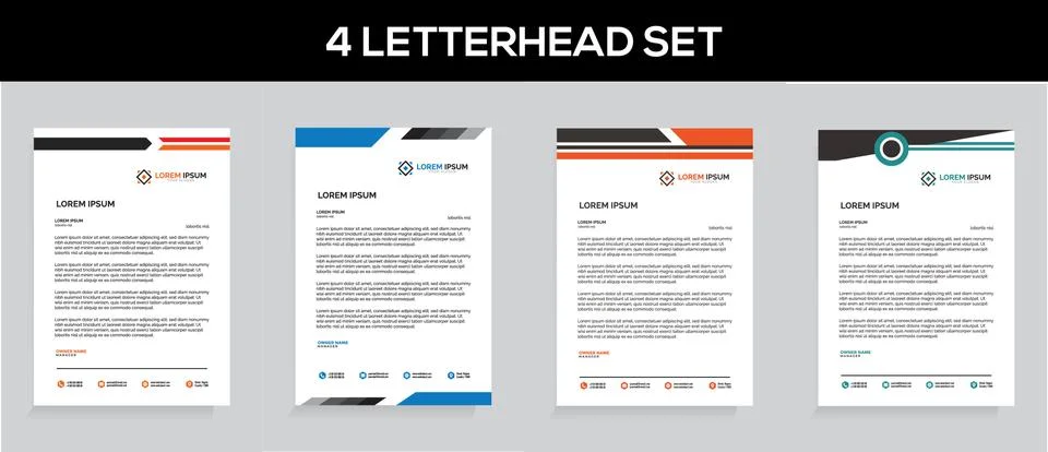 Letterhead Template Set Vector 스톡 일러스트