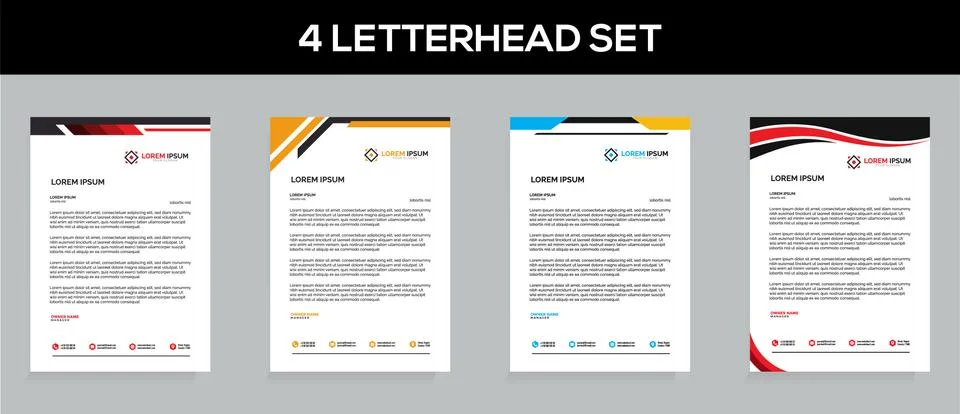 Letterhead Template Set Vector Иллюстрация