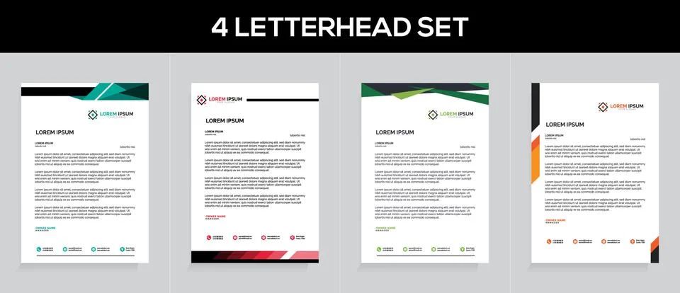 Letterhead Template Set Vector 스톡 일러스트