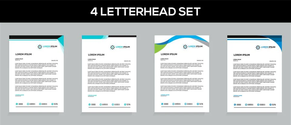 Letterhead Template Set Vector 스톡 일러스트