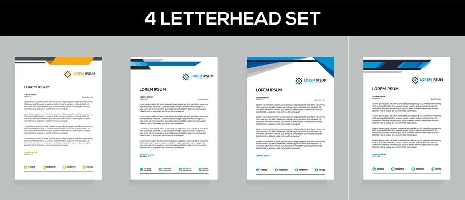 Letterhead Template Set Vector 스톡 일러스트