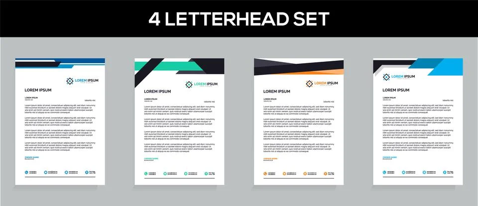Letterhead Template Set Vector 스톡 일러스트