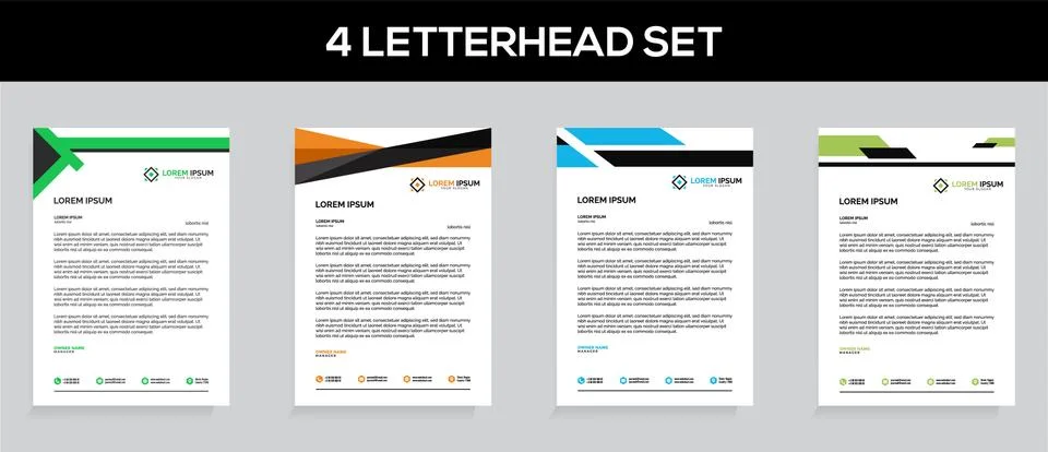 Letterhead Template Set Vector 스톡 일러스트