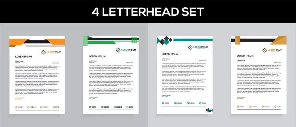 Letterhead Template Set Vector 스톡 일러스트