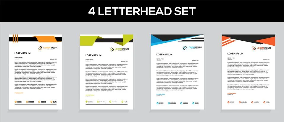 Letterhead Template Set Vector 스톡 일러스트
