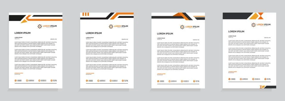Letterhead Template Set Vector 스톡 일러스트