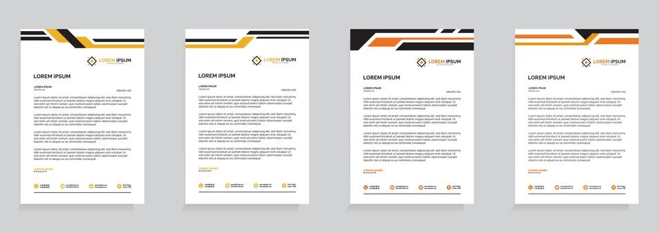 Letterhead Template Set Vector 스톡 일러스트