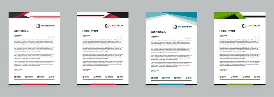 Letterhead Template Set Vector 스톡 일러스트