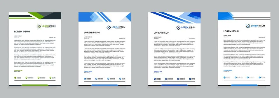 Letterhead Template Set Vector 스톡 일러스트