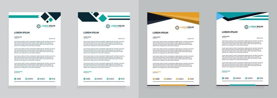 Letterhead Template Set Vector 스톡 일러스트