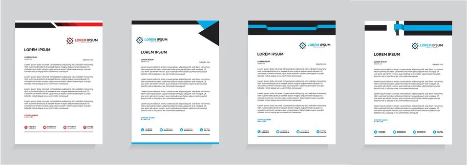 Letterhead Template Set Vector 스톡 일러스트