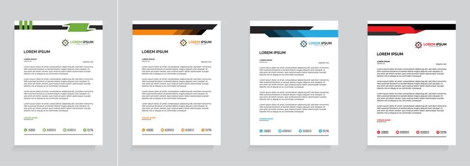 Letterhead Template Set Vector 스톡 일러스트