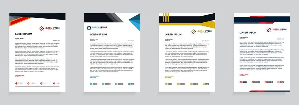 Letterhead Template Set Vector 스톡 일러스트