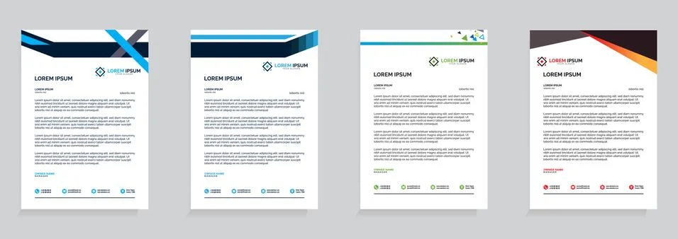 Letterhead Template Set Vector 스톡 일러스트