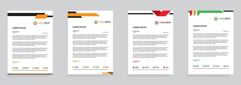 Letterhead Template Set Vector 스톡 일러스트
