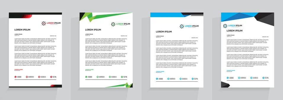 Letterhead Template Set Vector 스톡 일러스트