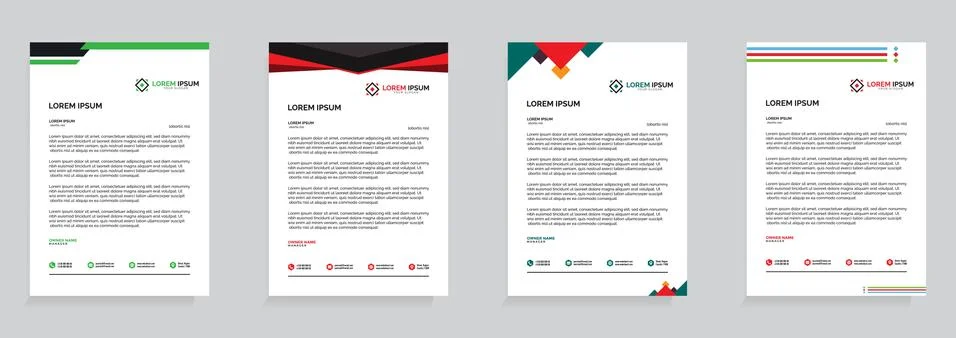 Letterhead Template Set Vector 스톡 일러스트
