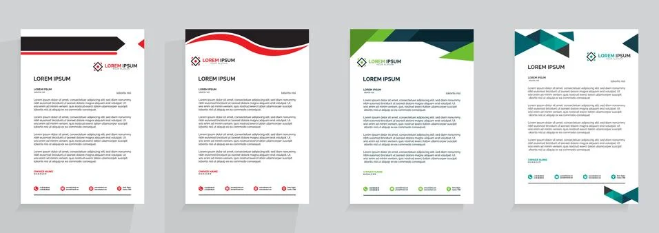 Letterhead Template Set Vector 스톡 일러스트