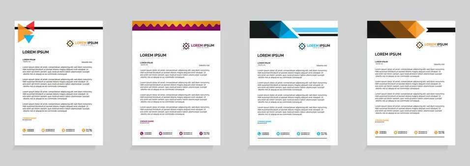 Letterhead Template Set Vector Иллюстрация