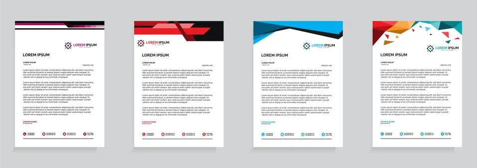 Letterhead Template Set Vector 스톡 일러스트