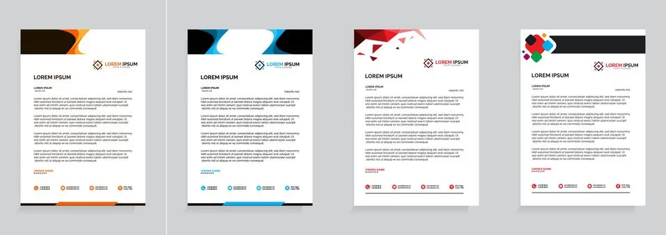 Letterhead Template Set Vector 스톡 일러스트