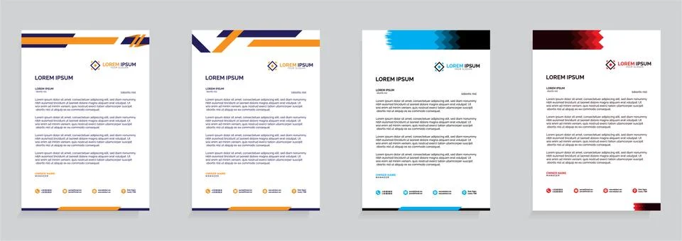 Letterhead Template Set Vector 스톡 일러스트