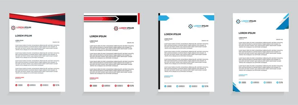 Letterhead Template Set Vector 스톡 일러스트