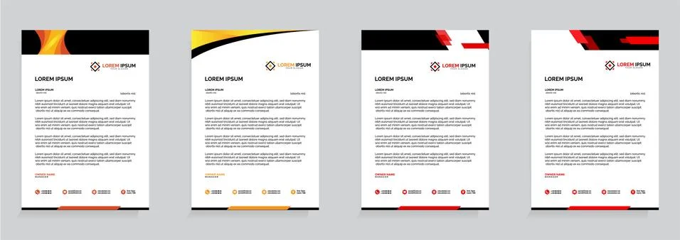 Letterhead Template Set Vector 스톡 일러스트