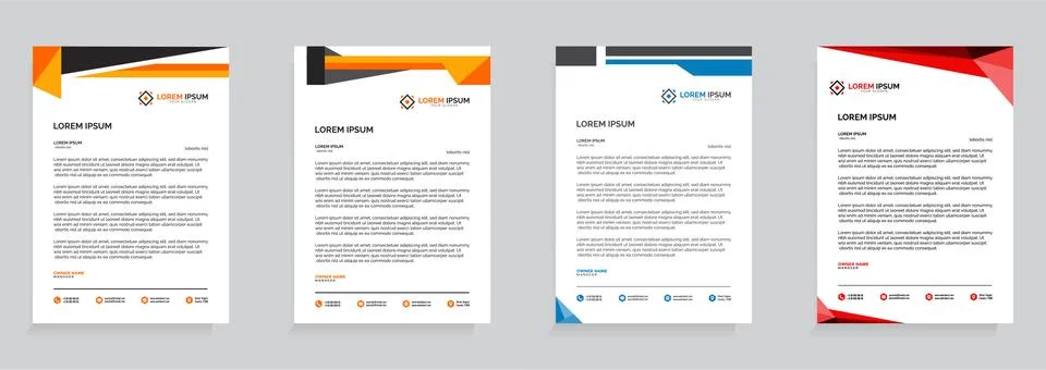 Letterhead Template Set Vector 스톡 일러스트