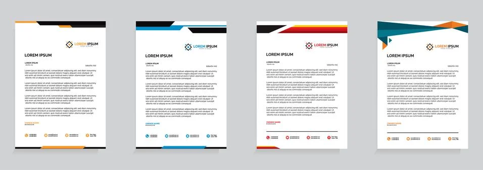 Letterhead Template Set Vector 스톡 일러스트