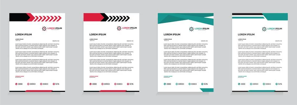 Letterhead Template Set Vector 스톡 일러스트