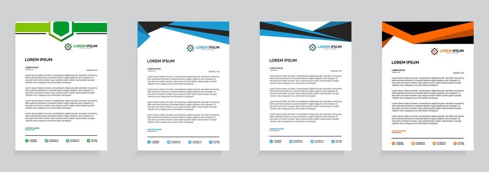 Letterhead Template Set Vector 스톡 일러스트