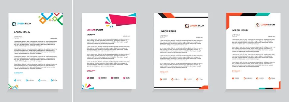 Letterhead Template Set Vector 스톡 일러스트