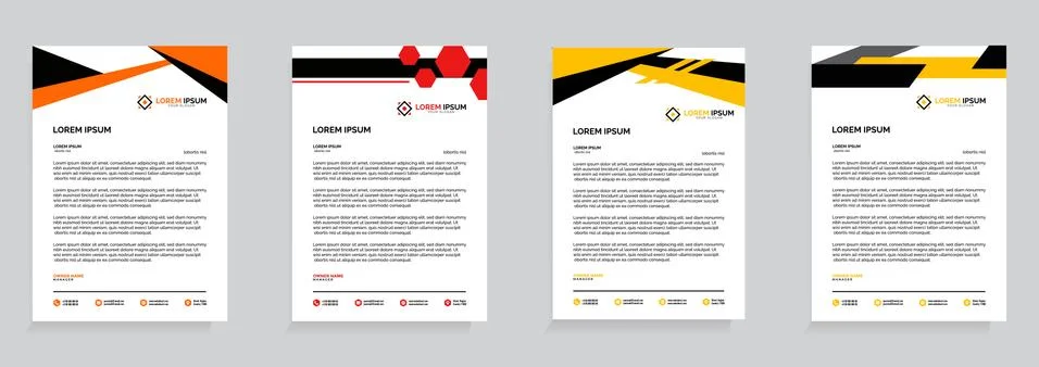 Letterhead Template Set Vector Illustrazione stock