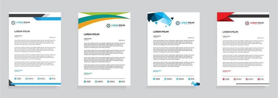 Letterhead Template Set Vector 스톡 일러스트