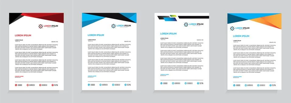 Letterhead Template Set Vector 스톡 일러스트