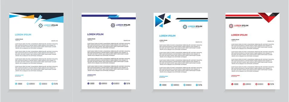 Letterhead Template Set Vector 스톡 일러스트