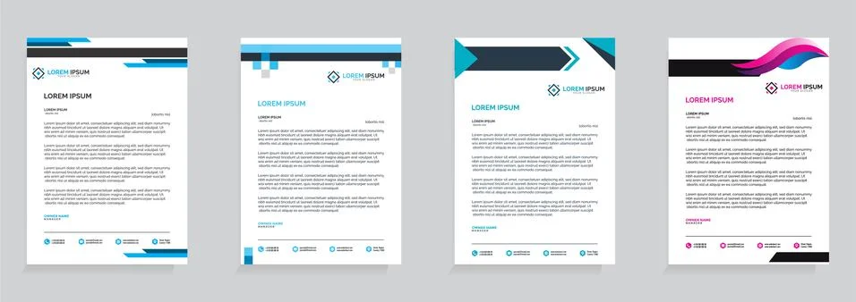 Letterhead Template Set Vector 스톡 일러스트